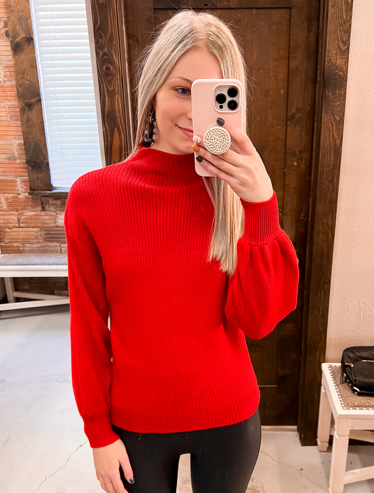 Pullover Puff Sleeve Sweater