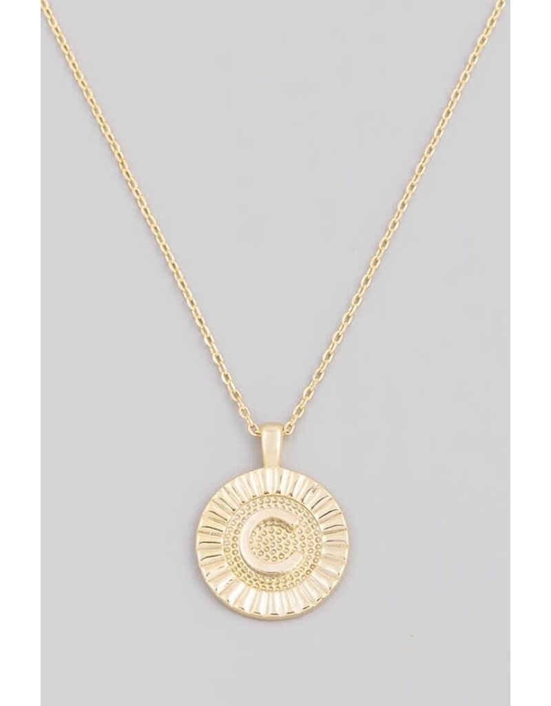 Alphabet Coin Pendant Necklace