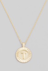 Alphabet Coin Pendant Necklace