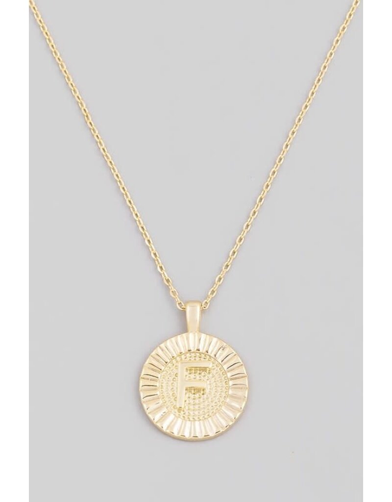 Alphabet Coin Pendant Necklace