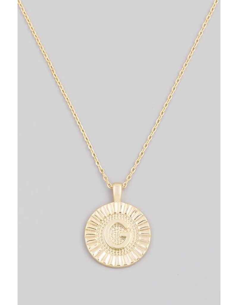 Alphabet Coin Pendant Necklace