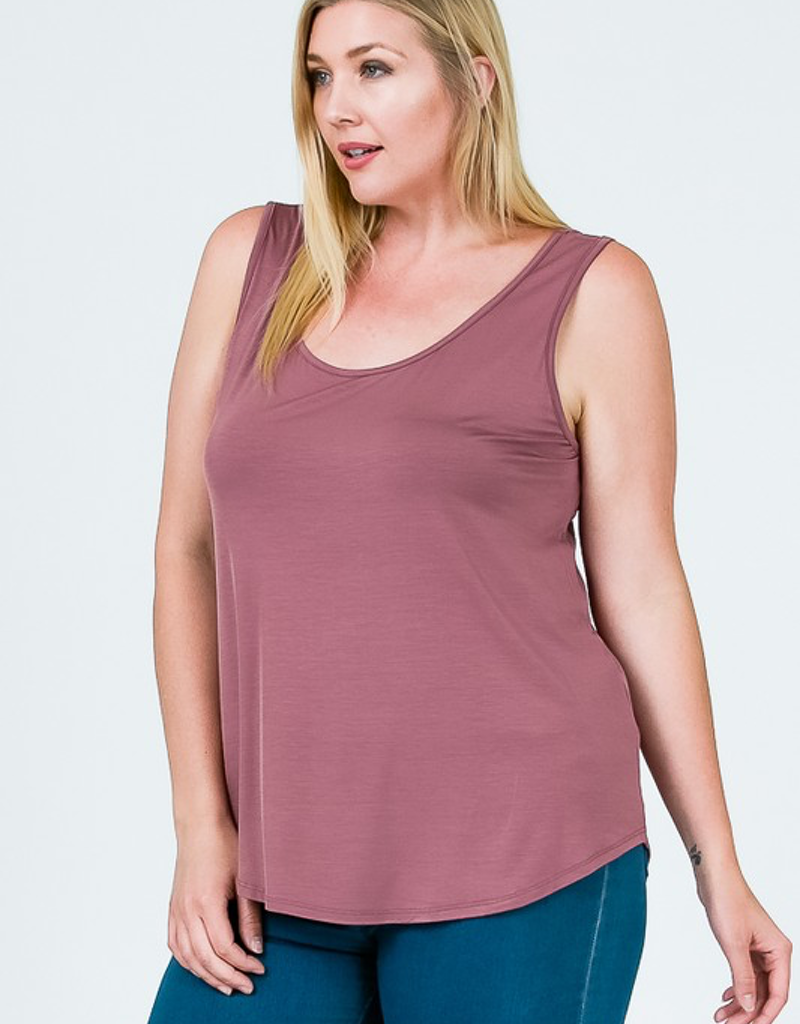 Curvy Modal Tank - Dk Mauve