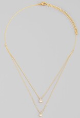 Dainty Chain Layered Rhinestone Necklace