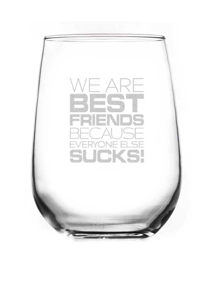 We Are Best Friends Wine Glass