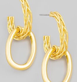 Oval Chain Link Dangle Earrings