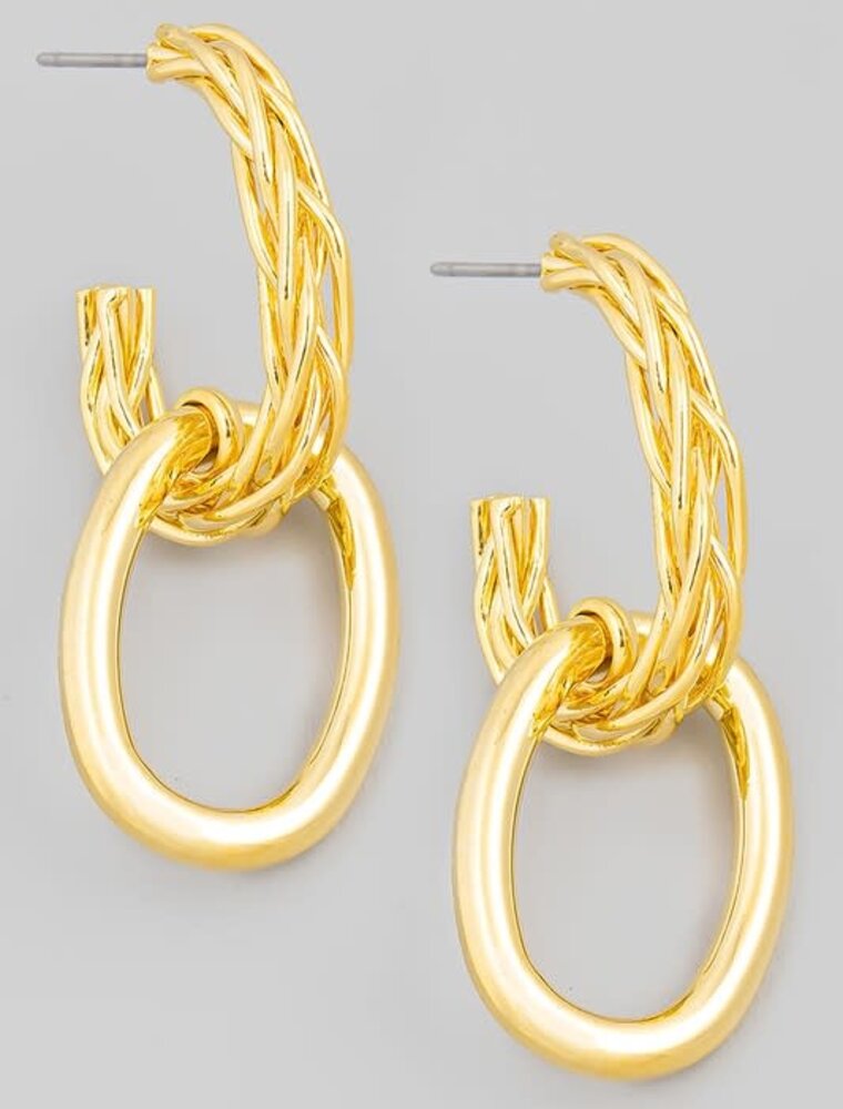 Oval Chain Link Dangle Earrings