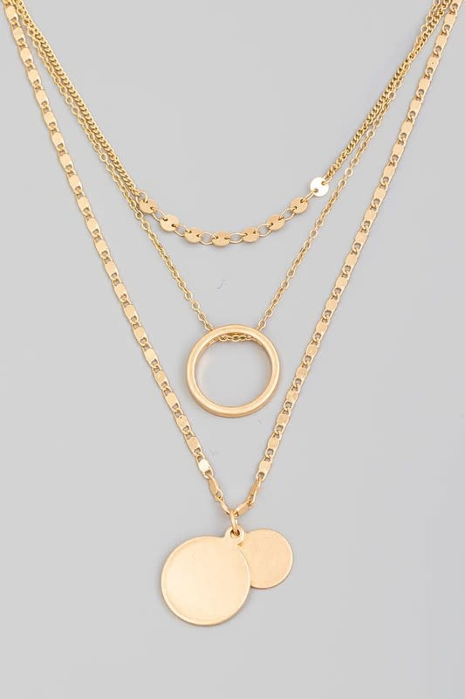 Dainty Layered Chain Coin Necklace 