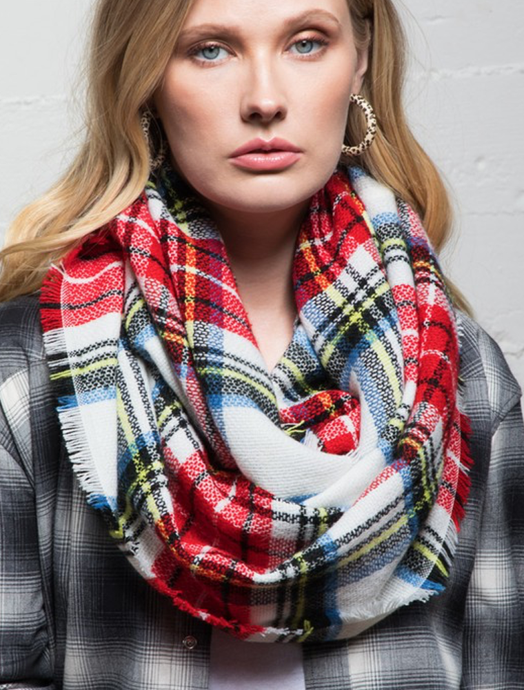 Classic Woven Plaid Infinity Scarf