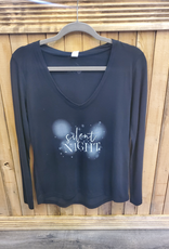 Silent Night Slouchy V-Neck Long Sleeve