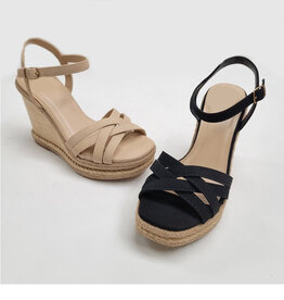 Token Strappy Wedges - Black