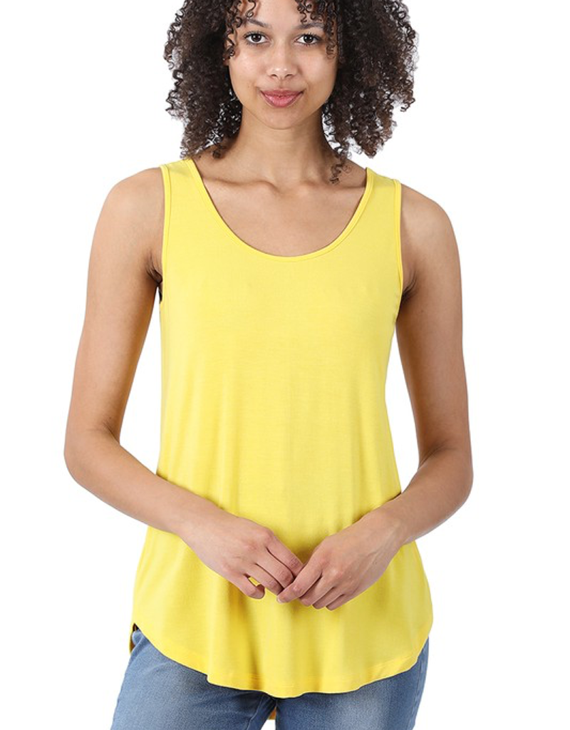 Basic Thick Strap Modal Tank Top - Yellow