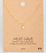 Chain Link Rhinestone Stud Charm Necklace