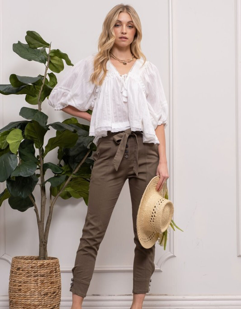 Shannon's Button Fly Pants - Olive