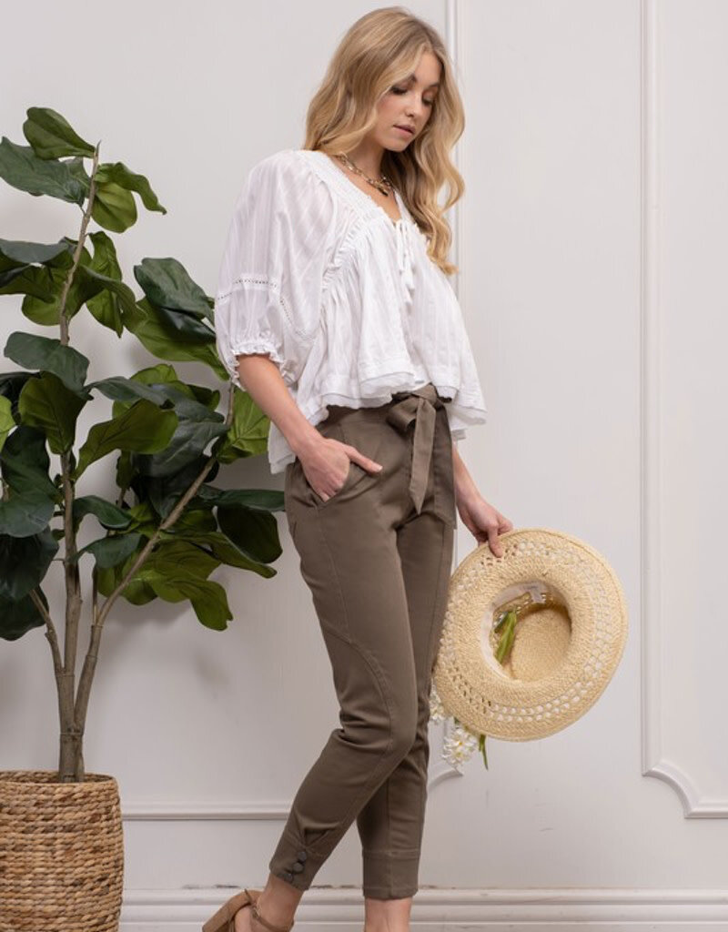 Shannon's Button Fly Pants - Olive