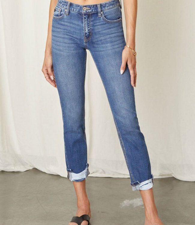 Cane Mid Rise Slim Straight Leg Jeans - Medium - Boutique 23