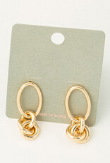 Circle Post Ring Cluster Dangle Earrings