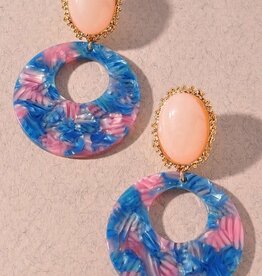 Stone Circle Multi Drop Earrings