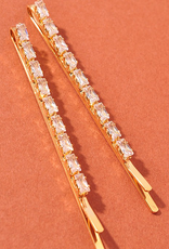 Clear Rectangle Diamond Hair Pin