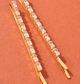 Clear Rectangle Diamond Hair Pin