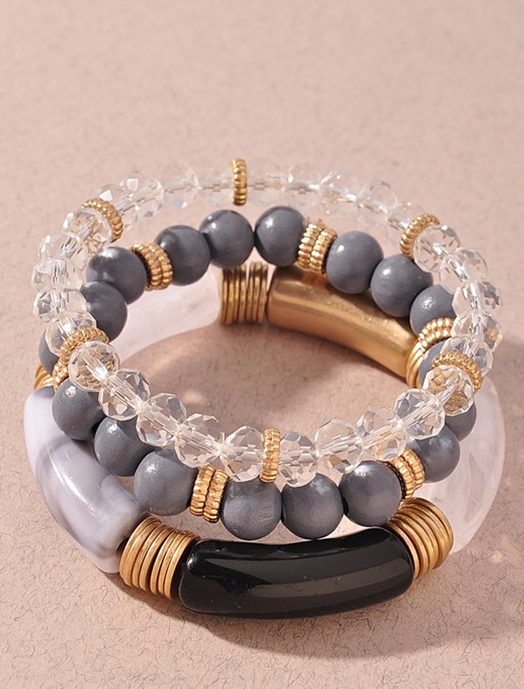 Assorted Bead Shape Stackable Bracelet