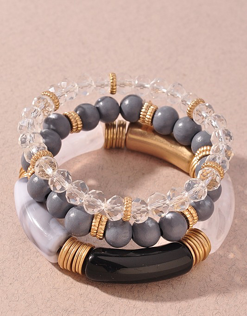 Assorted Bead Shape Stackable Bracelet