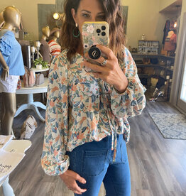 Nora Floral Blouse - Green