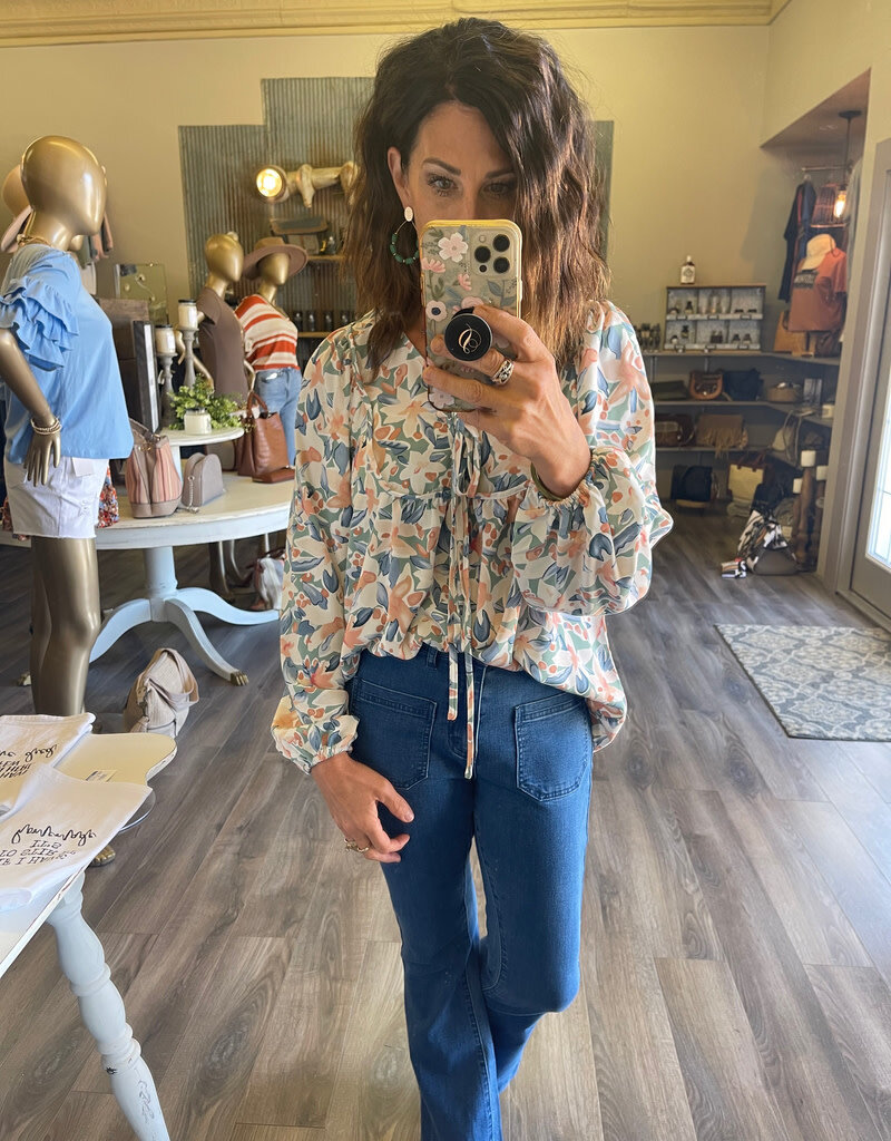 Nora Floral Blouse - Green