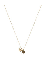 Petite Penny Necklace w/ Heart & Wings - Gold