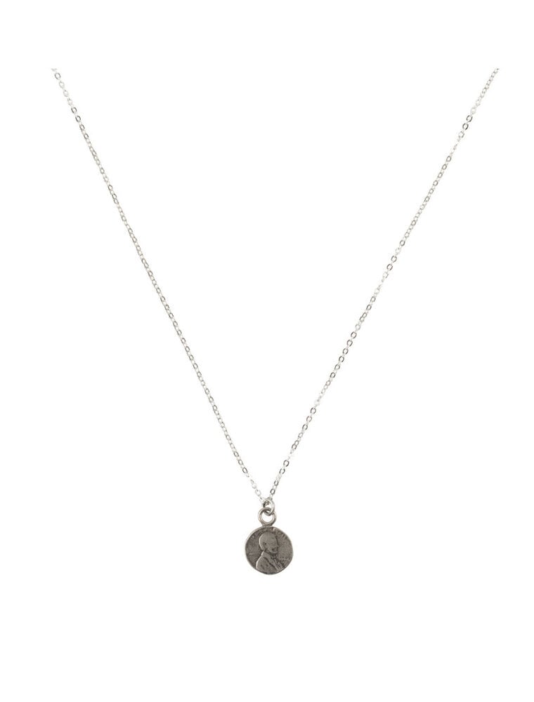 Petite Penny From Heaven Necklace - White Bronze