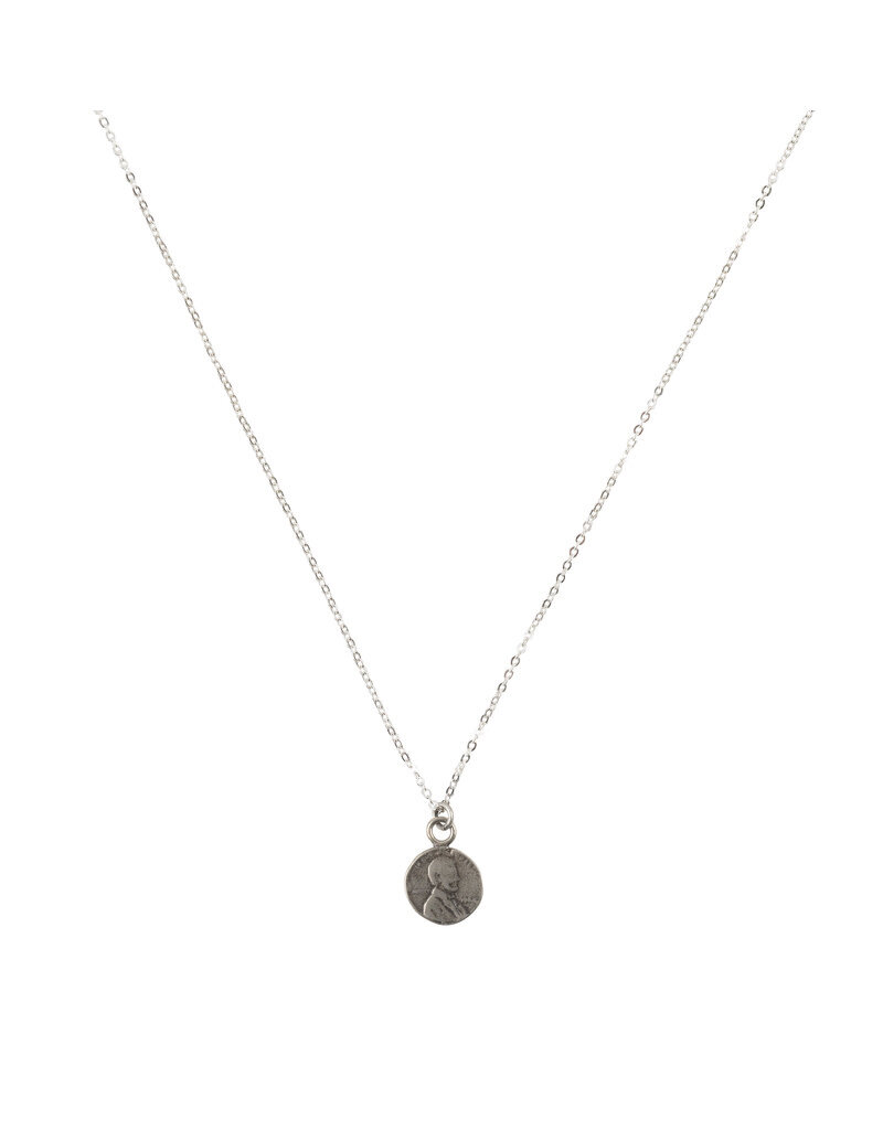 Petite Penny From Heaven Necklace - White Bronze