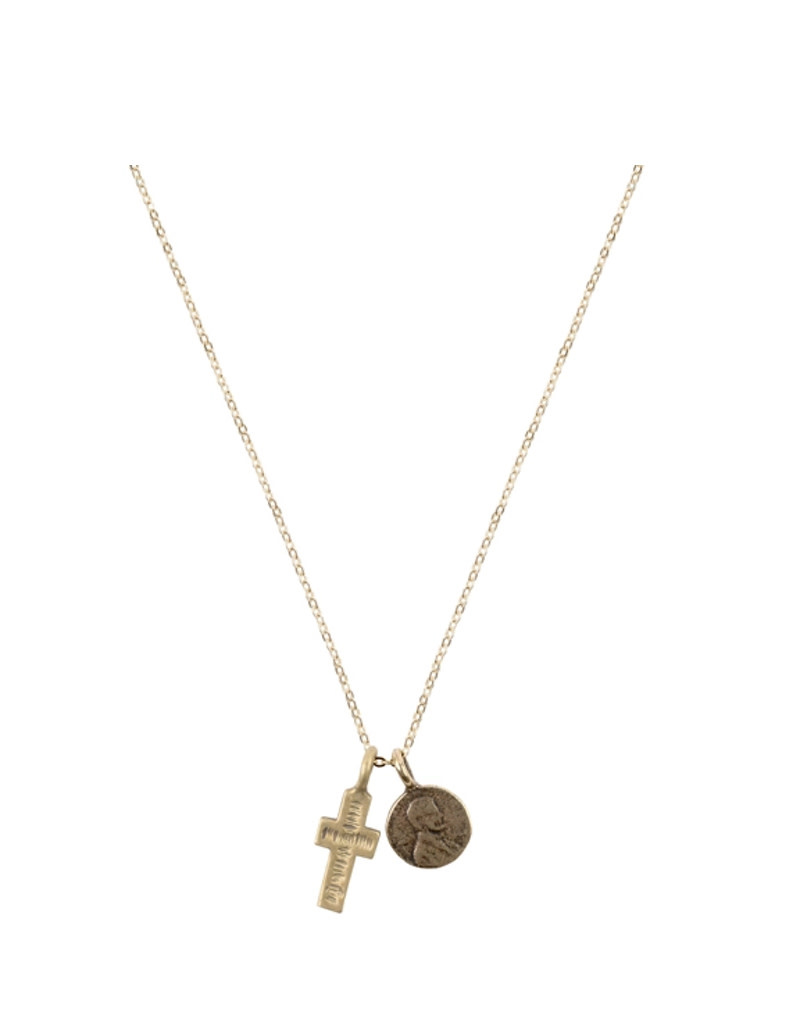 Grateful For You Yellow Bronze Penny Necklace – Studio Penny Lane
