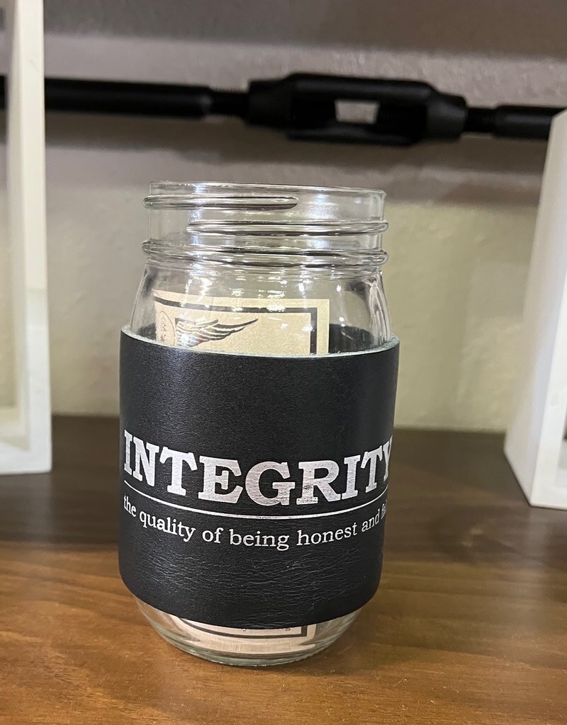 Integrity Leather Wrap Jar