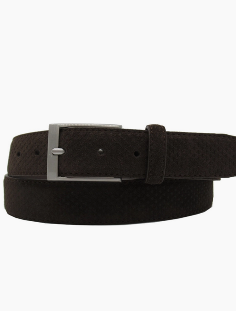 Wesley Suede Leather 3.5 CM Belt Brown