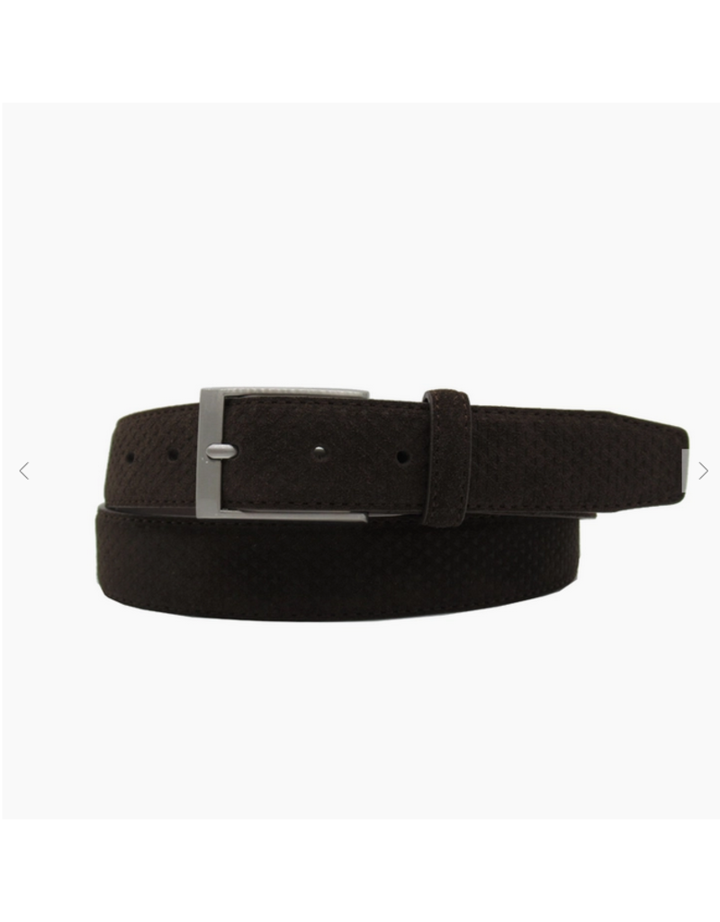 Wesley Suede Leather 3.5 CM Belt Brown
