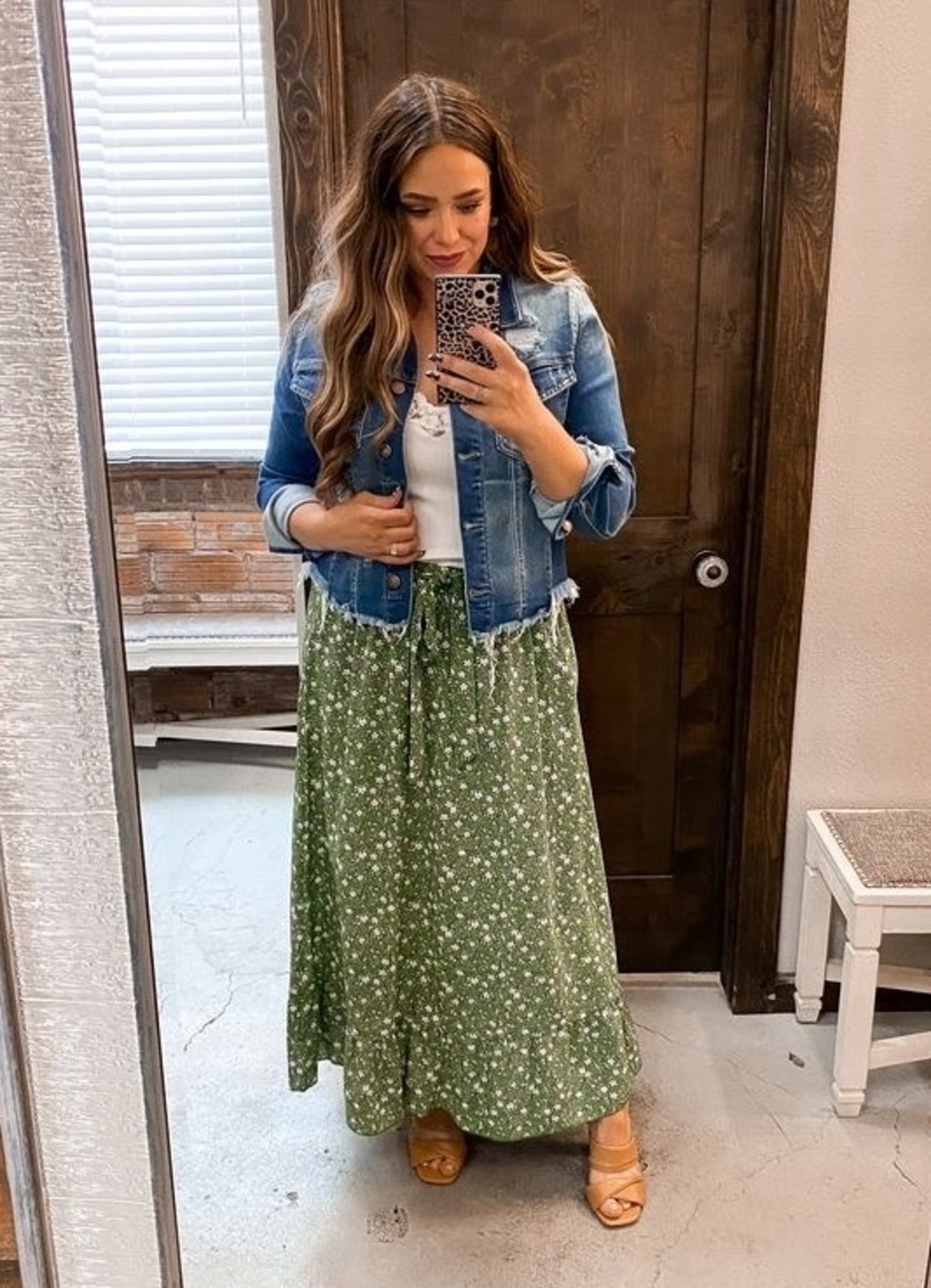Lace Up Flounce High Waist Maxi Skirt 