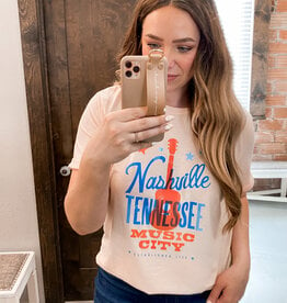 Nashville Tennessee Guitar Graphic Print Top