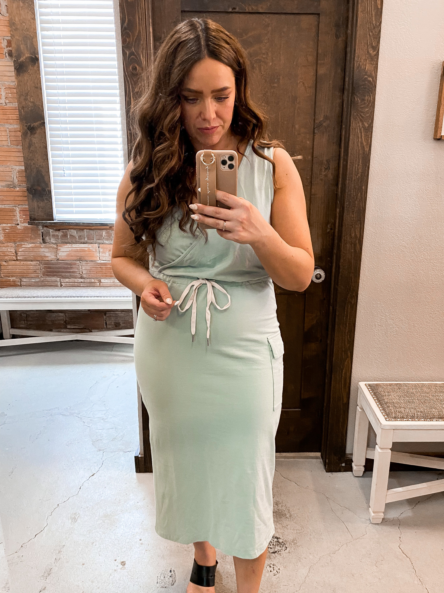 Olive green fitted dress 2025