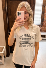 Chevrolet Chevelle V Neck Graphic Tee - Heather Dust