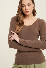 Reagan Ribbed Open Back Sweater