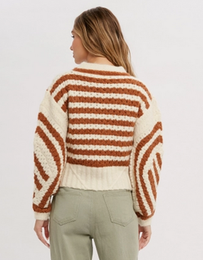 Serena Stripe Openwork Sweater