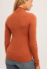 Sofia Shirring Mock Neck Sweater