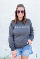 Fleece North Dakota Sweater - Heather Charcoal/White