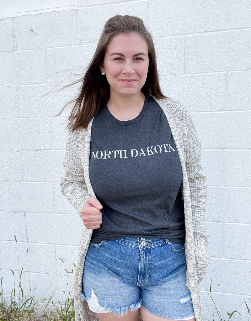North Dakota Short Sleeve - Heather Charcoal/White