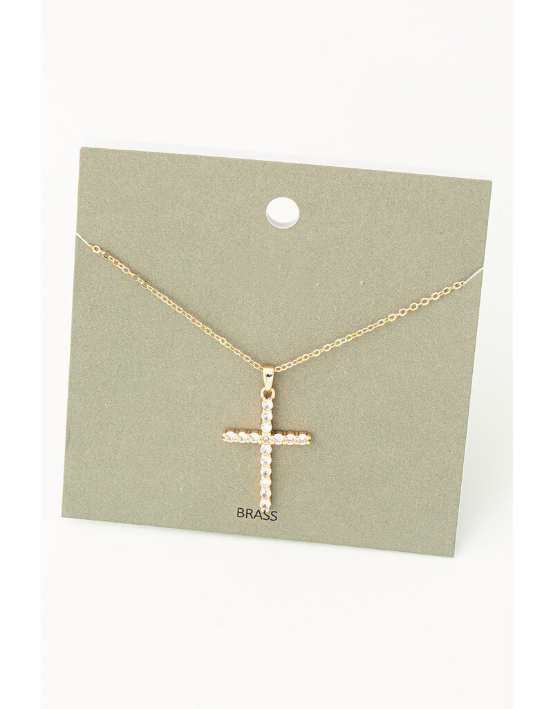 Rhinestone Cross Pendant Necklace