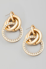 Pave Chain Cutout Drop Earrings