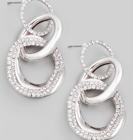 Pave Chain Link Drop Earrings