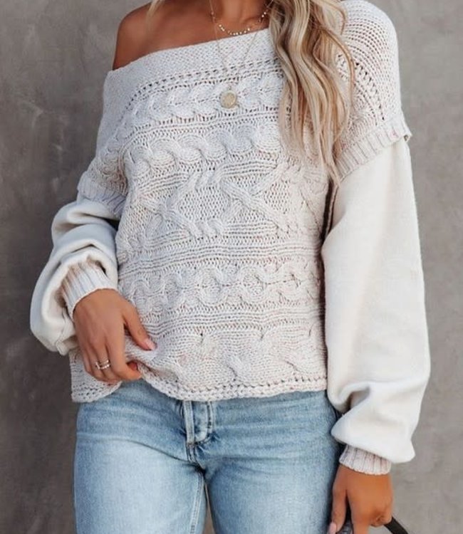 Apricot Two-Piece Textured Knit Sweater