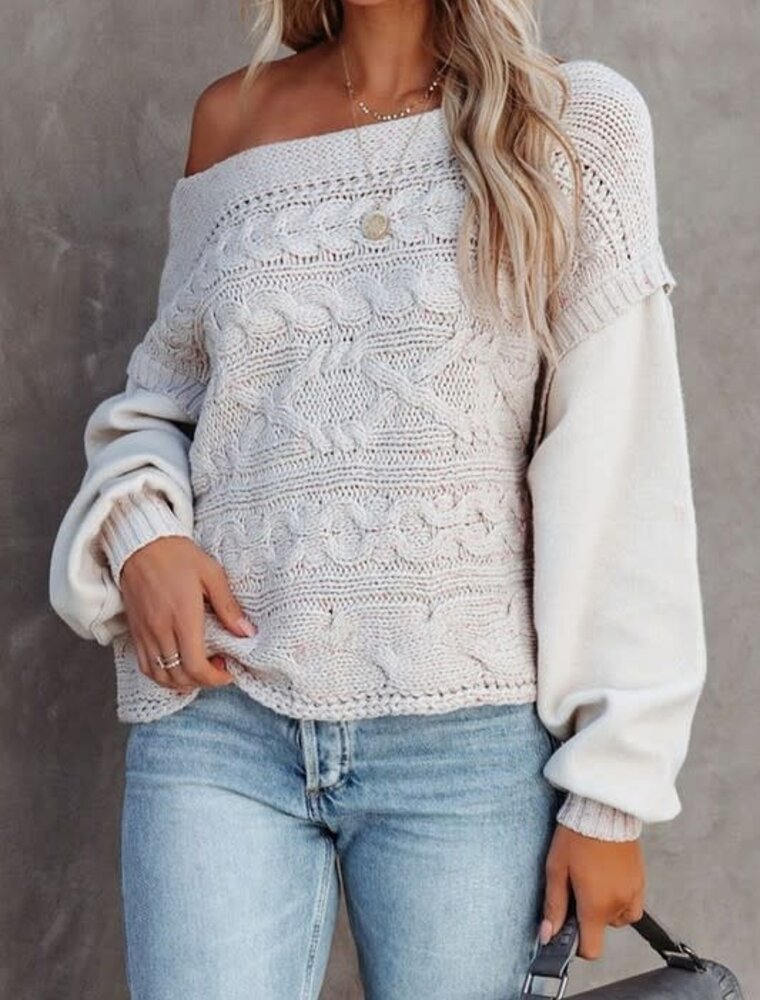 Apricot Two-Piece Textured Knit Sweater