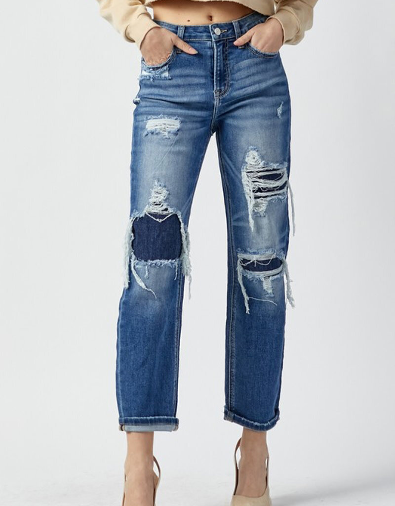 Gracie High Rise Straight Jeans - Dark