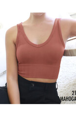 Reversible Herringbone Crop Top - Mahogany